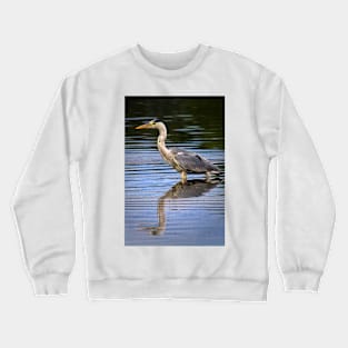 Grey Heron reflection Crewneck Sweatshirt